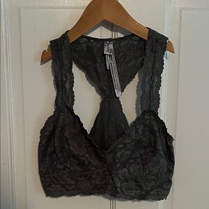 Free People Intimately Lace Bralette in Grey Size Medium